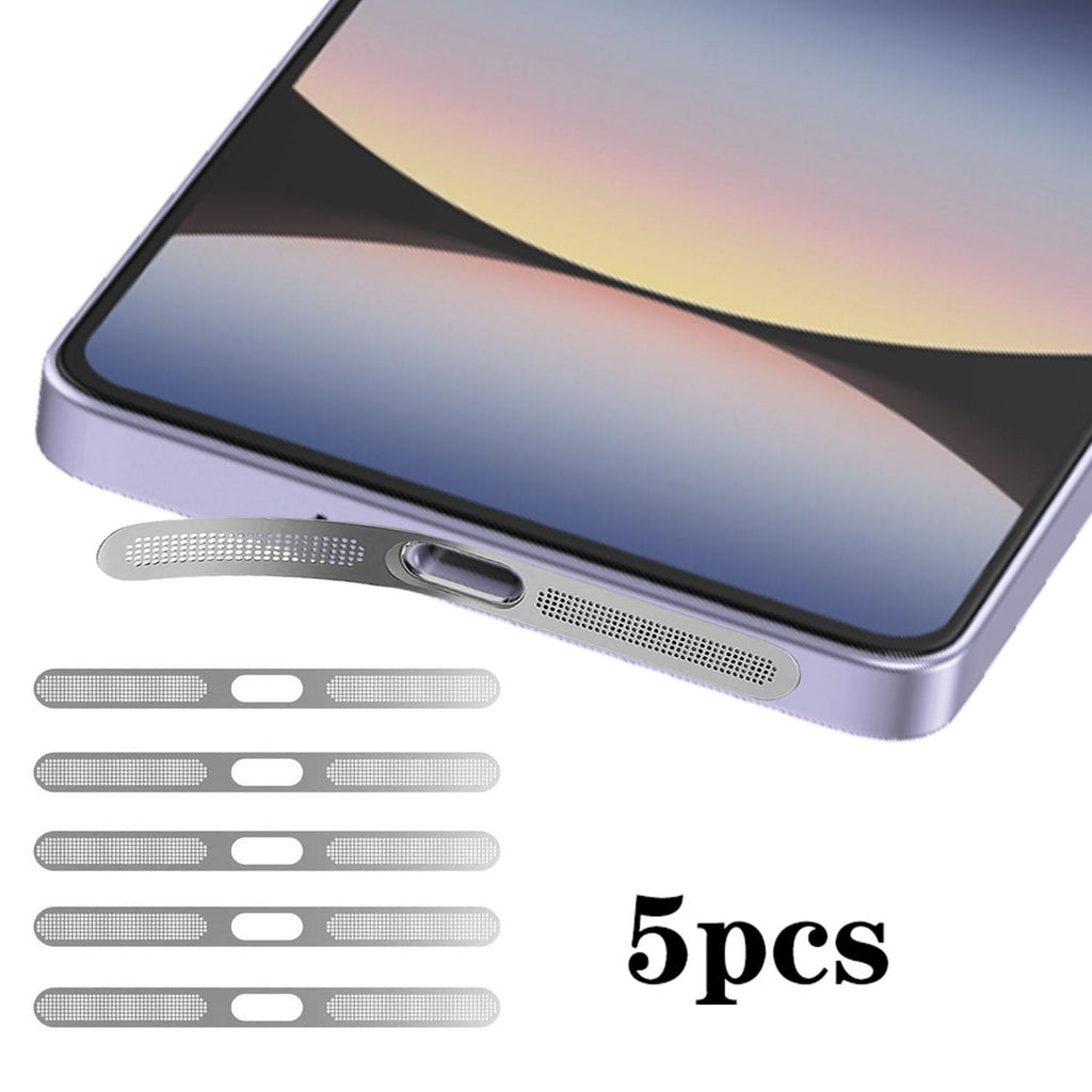 For Redmi Note14 5pcs High-Density Metallic Integrated Speaker Dust Cover(Silver)