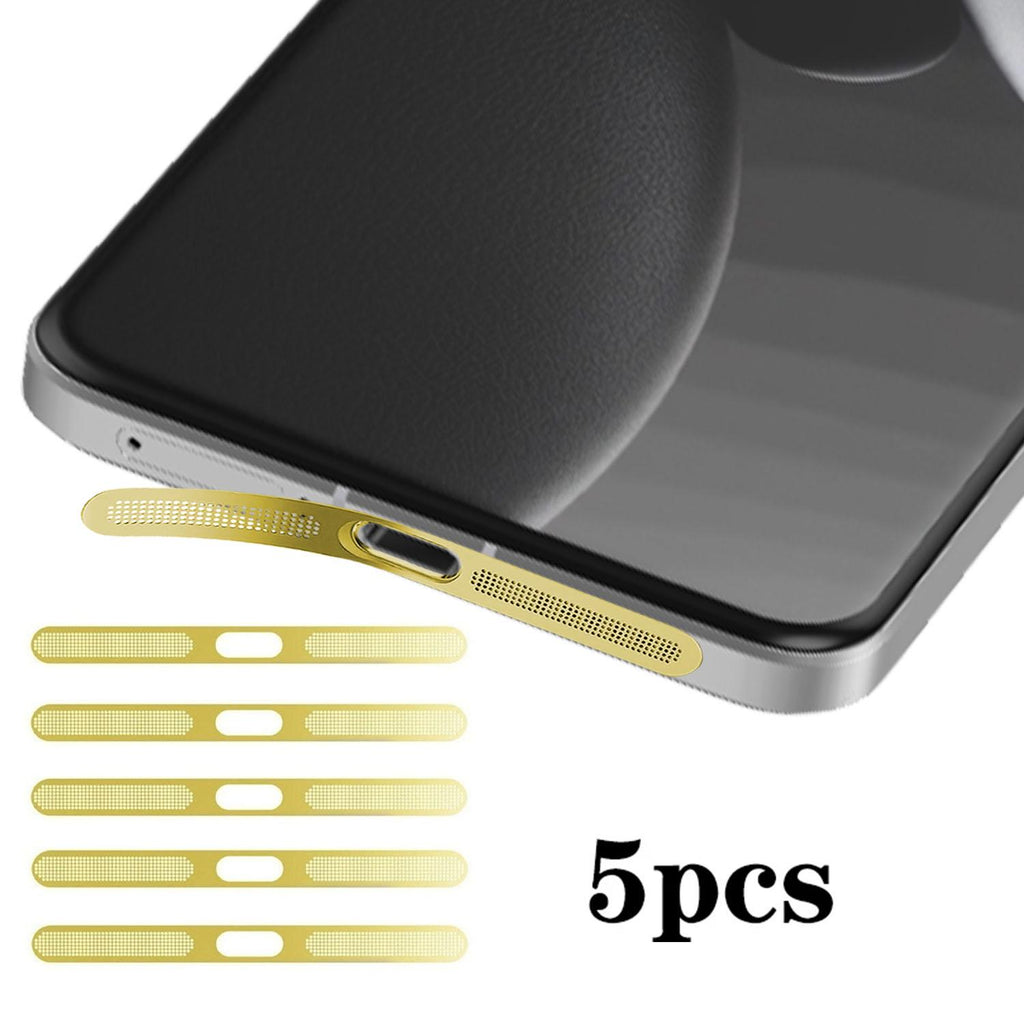 For Xiaomi 15 Ultra 5pcs High-Density Metallic Integrated Speaker Dust Cover(Gold)
