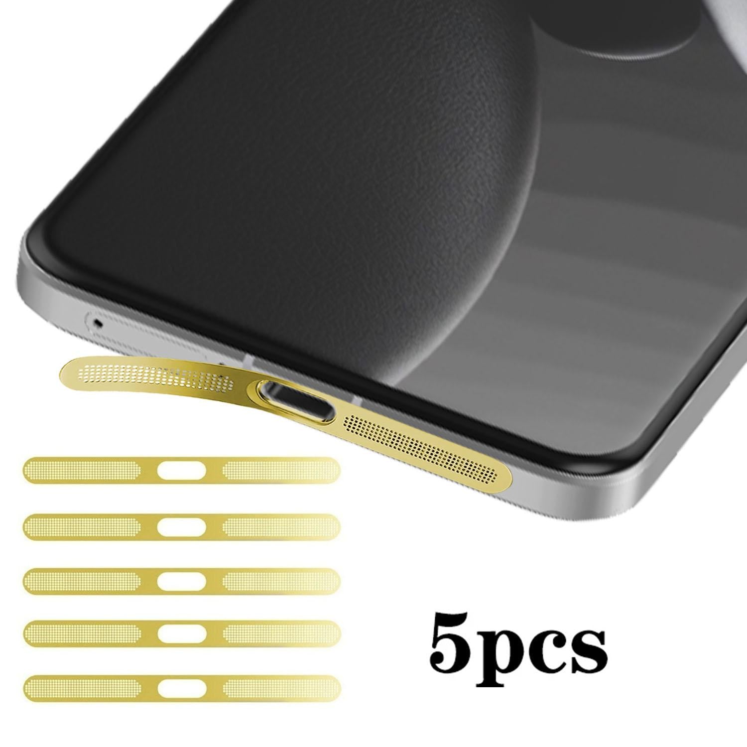 For Xiaomi 15 Ultra 5pcs High-Density Metallic Integrated Speaker Dust Cover(Gold)