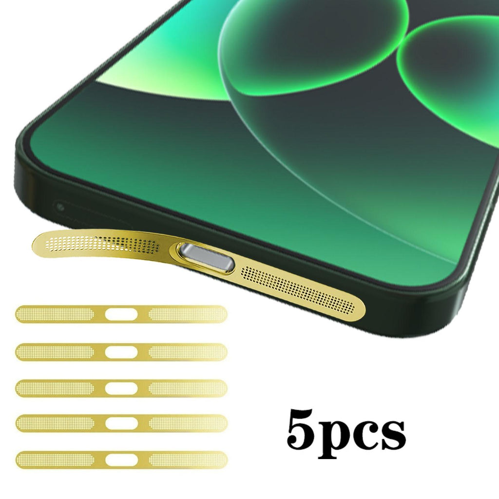 For Xiaomi 17 Pro Max 5pcs High-Density Metallic Integrated Speaker Dust Cover(Gold)