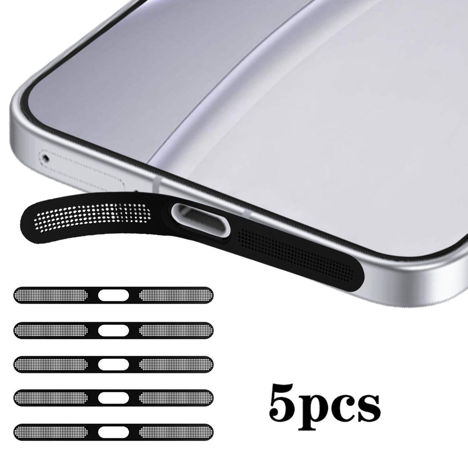 For OPPO Reno15 5pcs High-Density Metallic Integrated Speaker Dust Cover(Black)