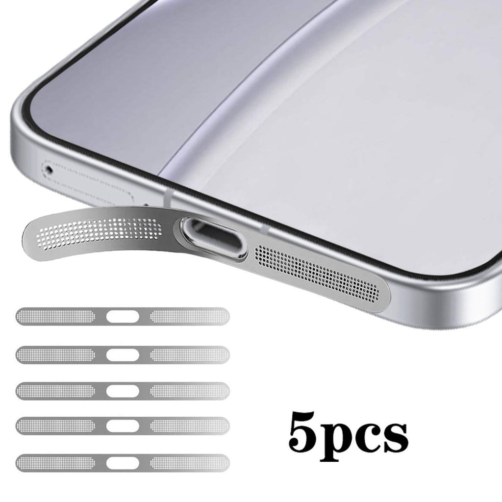 For OPPO Reno15 C 5pcs High-Density Metallic Integrated Speaker Dust Cover(Silver)
