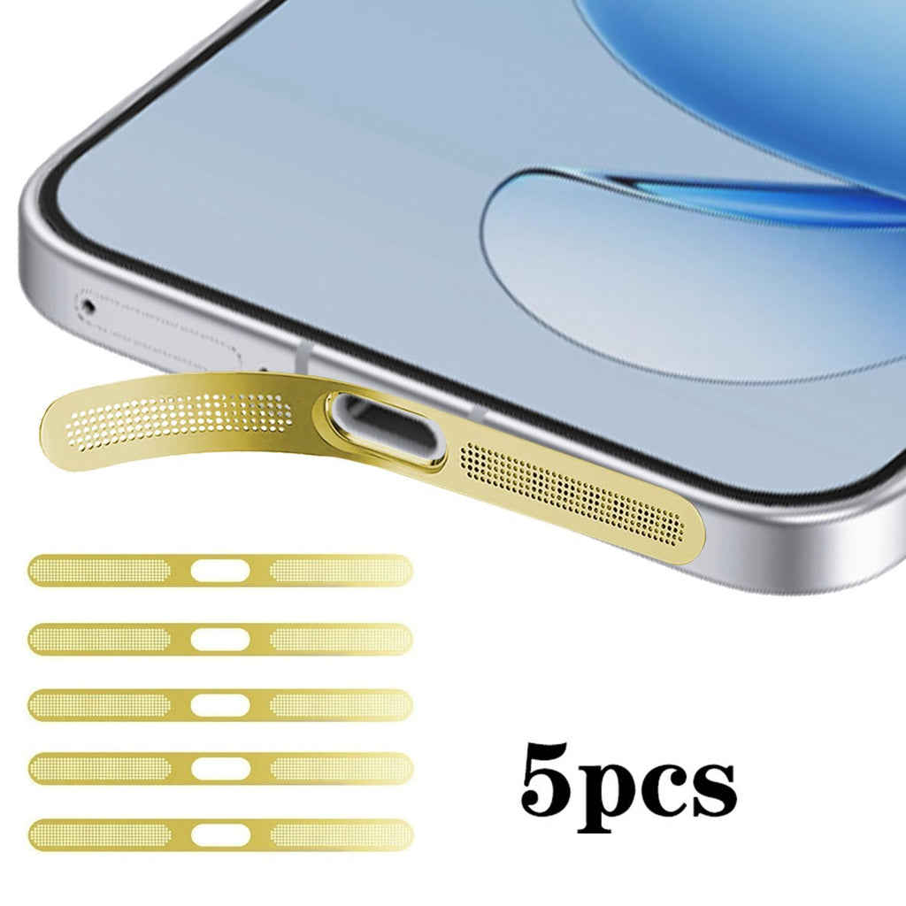 For OPPO Reno14 5pcs High-Density Metallic Integrated Speaker Dust Cover(Gold)