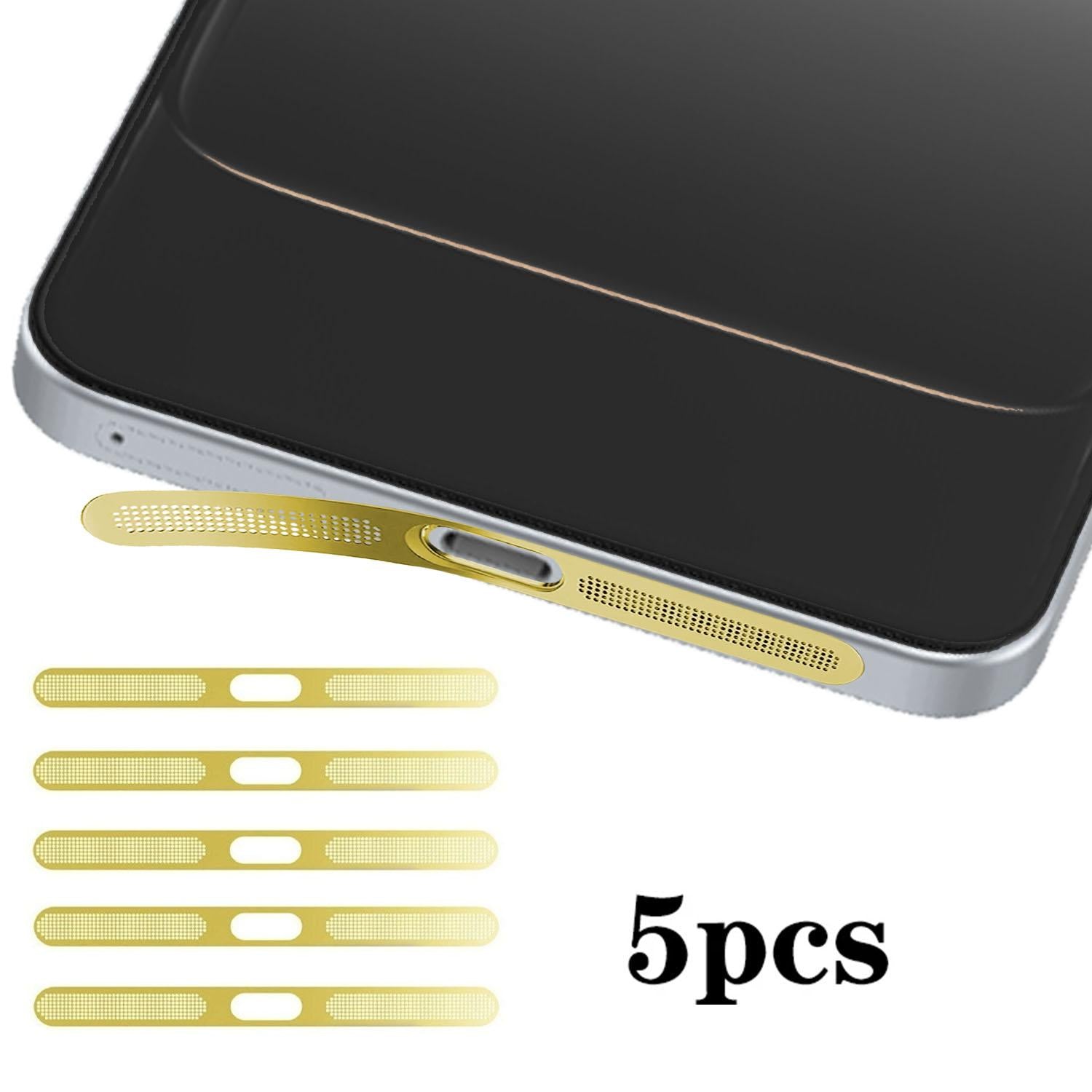 For OnePlus Nord 5 5pcs High-Density Metallic Integrated Speaker Dust Cover(Gold)