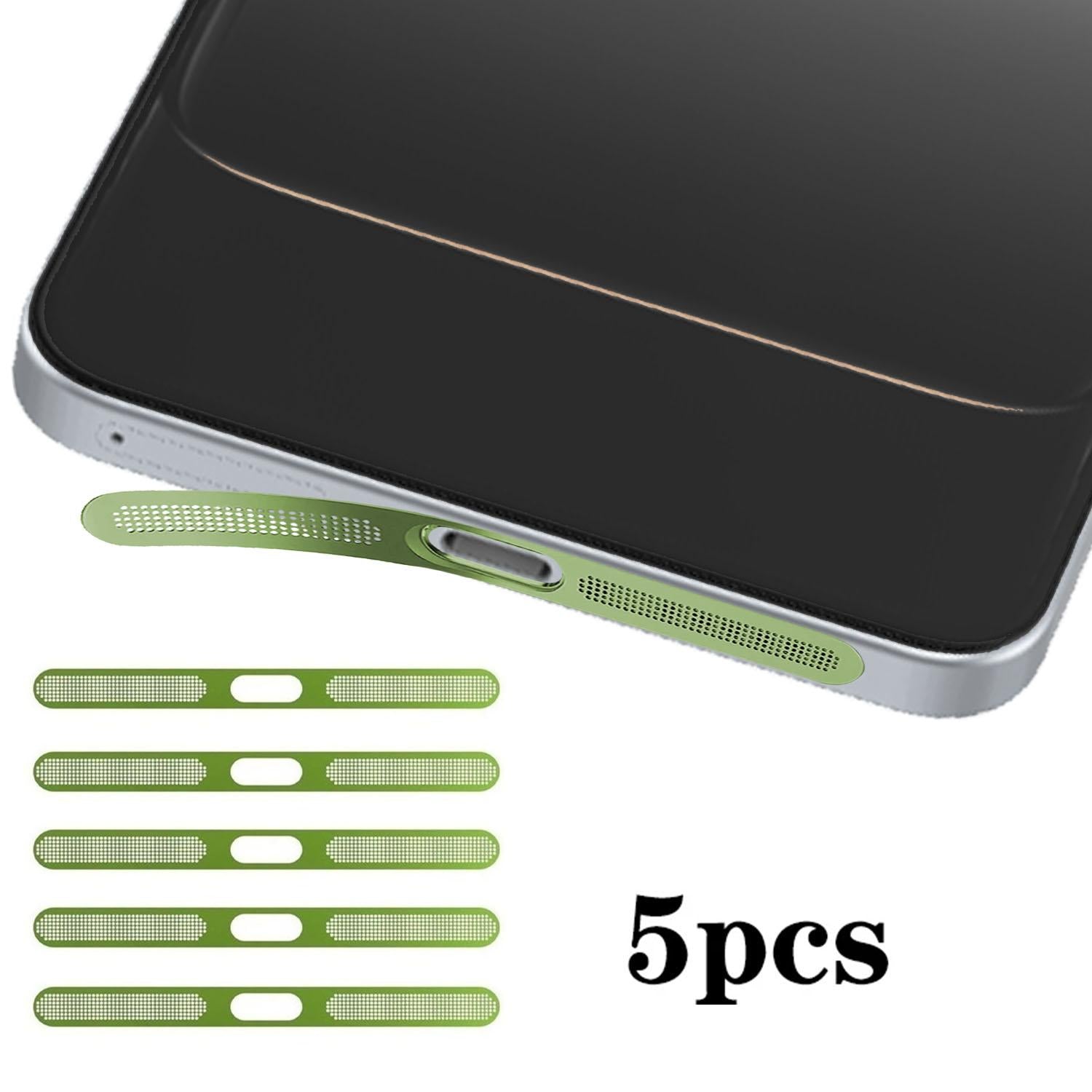 For OnePlus Nord 5 5pcs High-Density Metallic Integrated Speaker Dust Cover(Green)