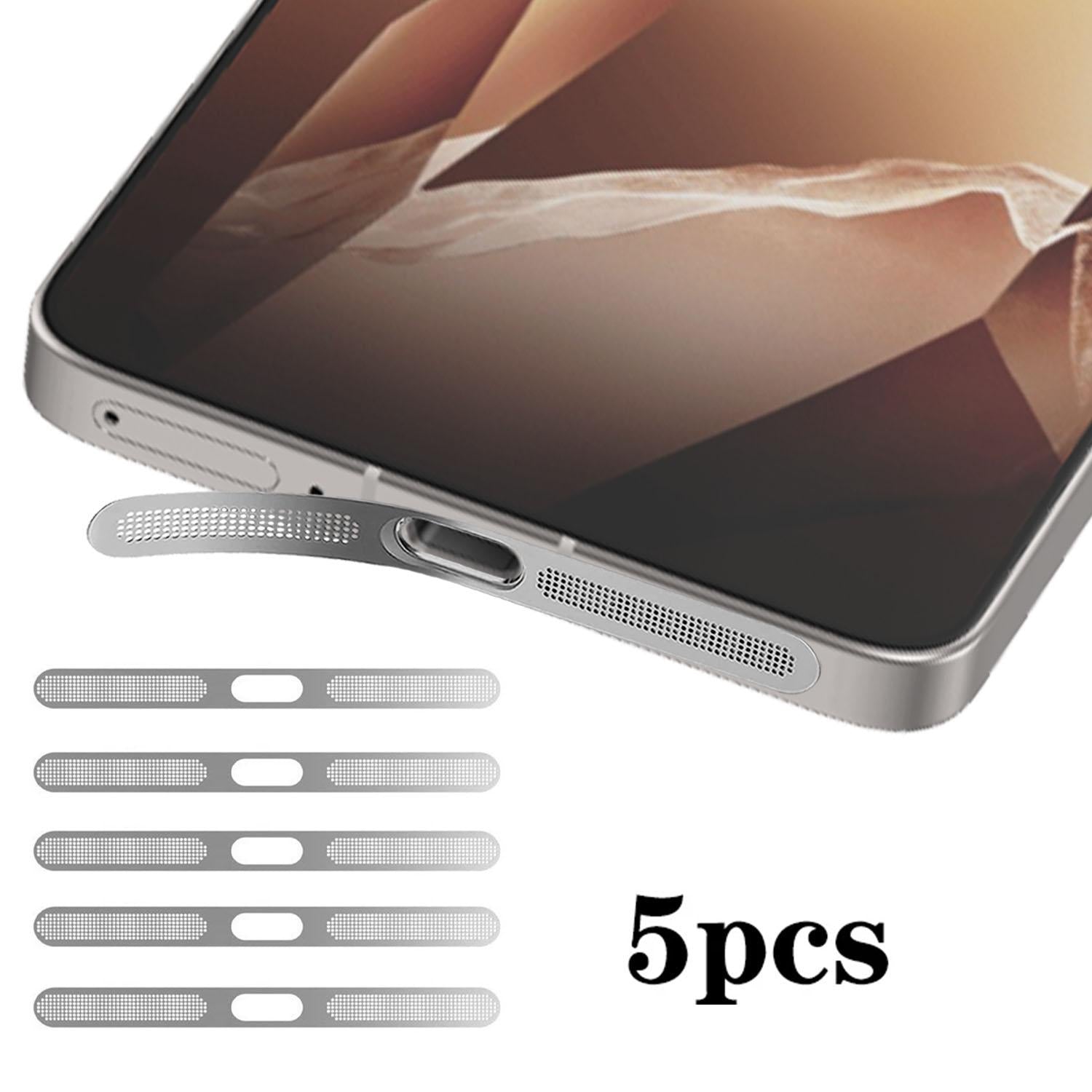 For OnePlus Ace 5 Pro 5pcs High-Density Metallic Integrated Speaker Dust Cover(Silver)