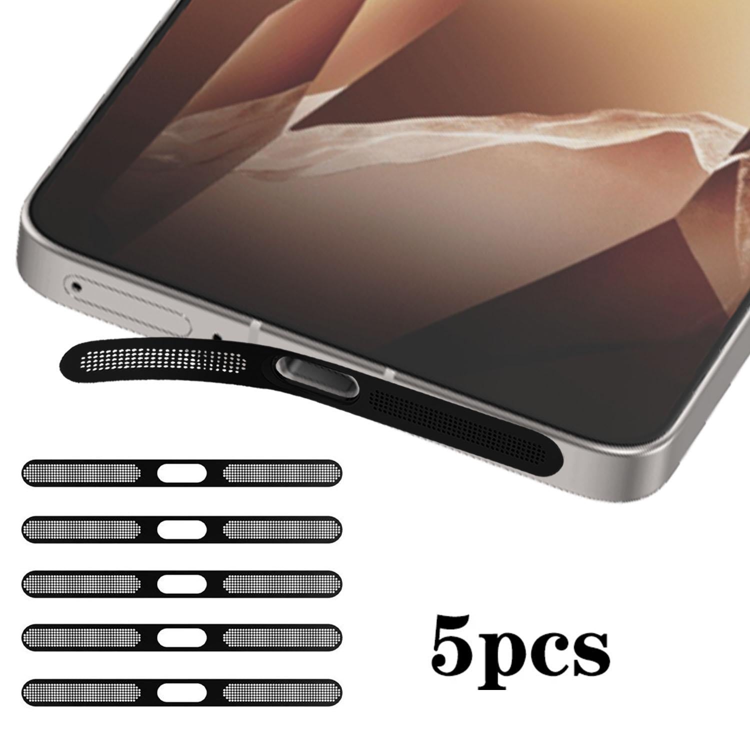 For OnePlus 13R 5pcs High-Density Metallic Integrated Speaker Dust Cover(Black)