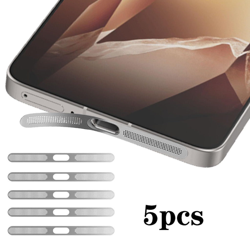 For OnePlus 13R 5pcs High-Density Metallic Integrated Speaker Dust Cover(Silver)