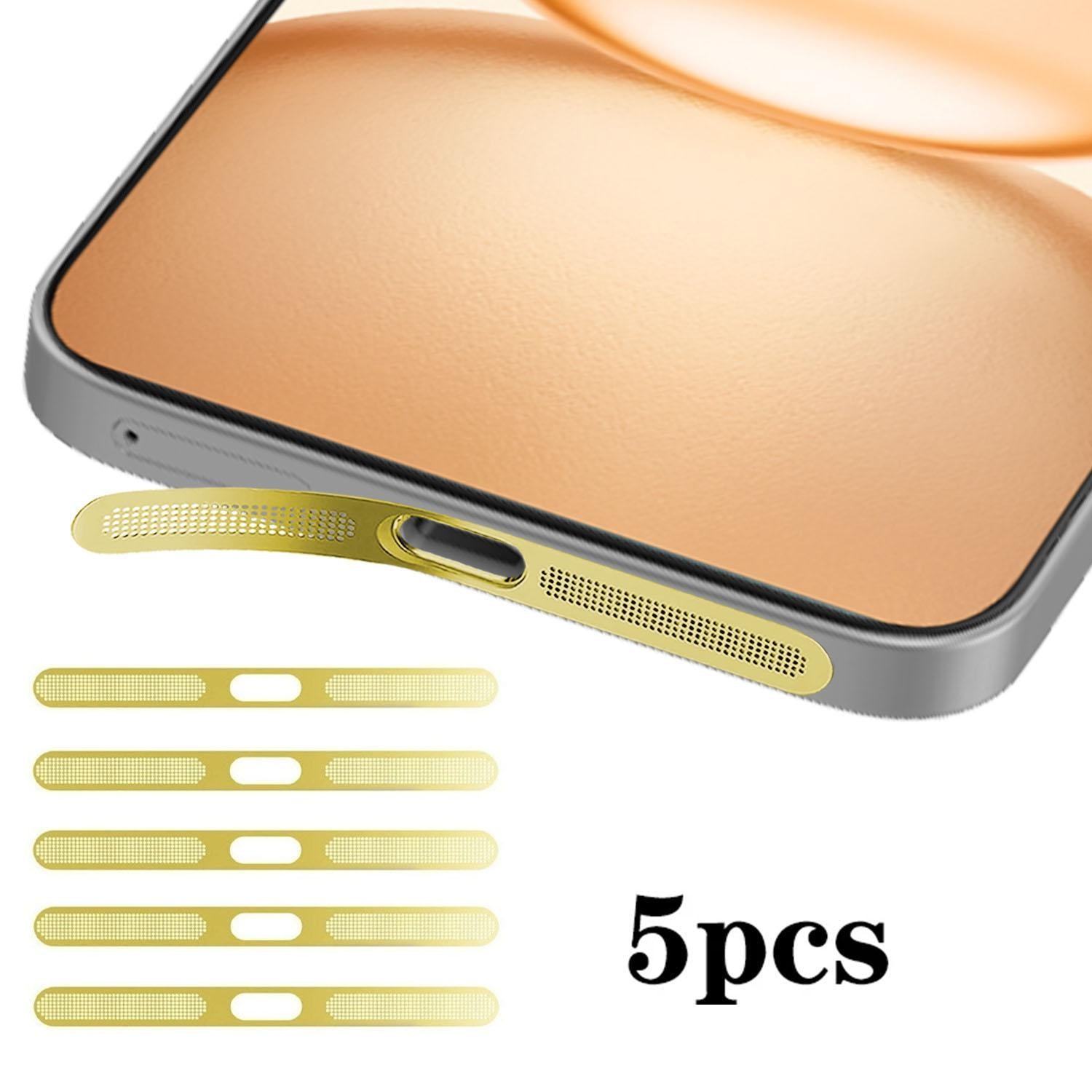 For Honor Power 5pcs High-Density Metallic Integrated Speaker Dust Cover(Gold)