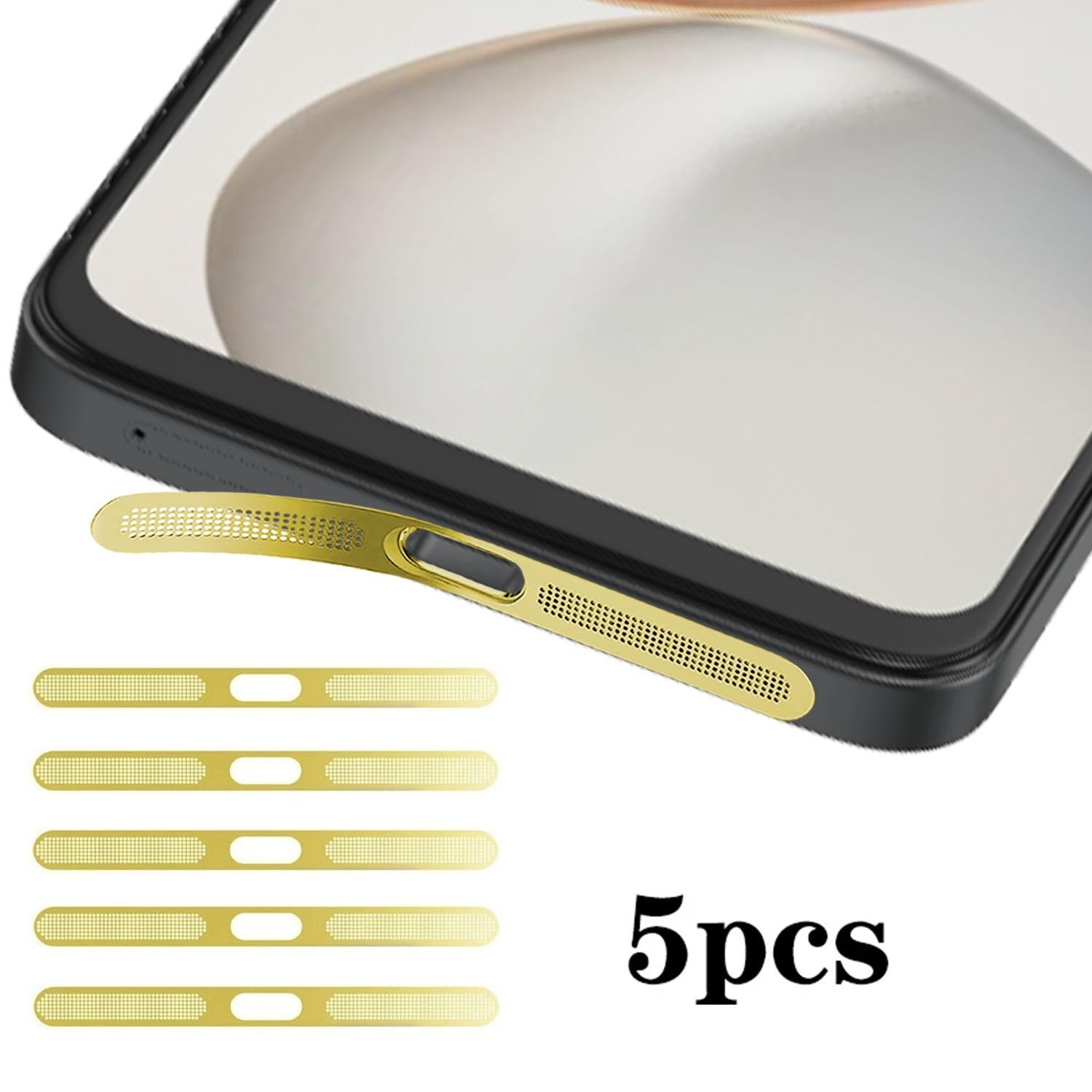 For Honor 400 Smart 5G 5pcs High-Density Metallic Integrated Speaker Dust Cover(Gold)