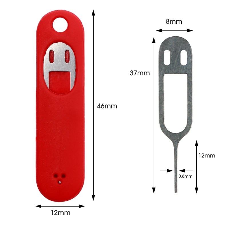 Eject Sim Card Tray Open Pins Needle Keychain Tool With Silicone Case(White)