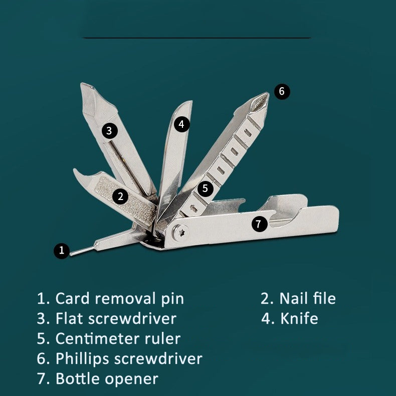 5 In 1 Multi Tool Small Outdoor Gadgets With SIM Tray Ejector, Screwdriver, Bottle Opener, Etc
