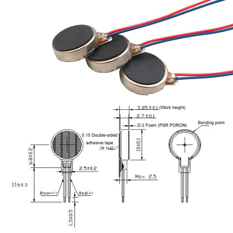 5pcs DC Flat Button Motor Toy Beauty Instrument Vibration Motor(XHXDZ-1027)