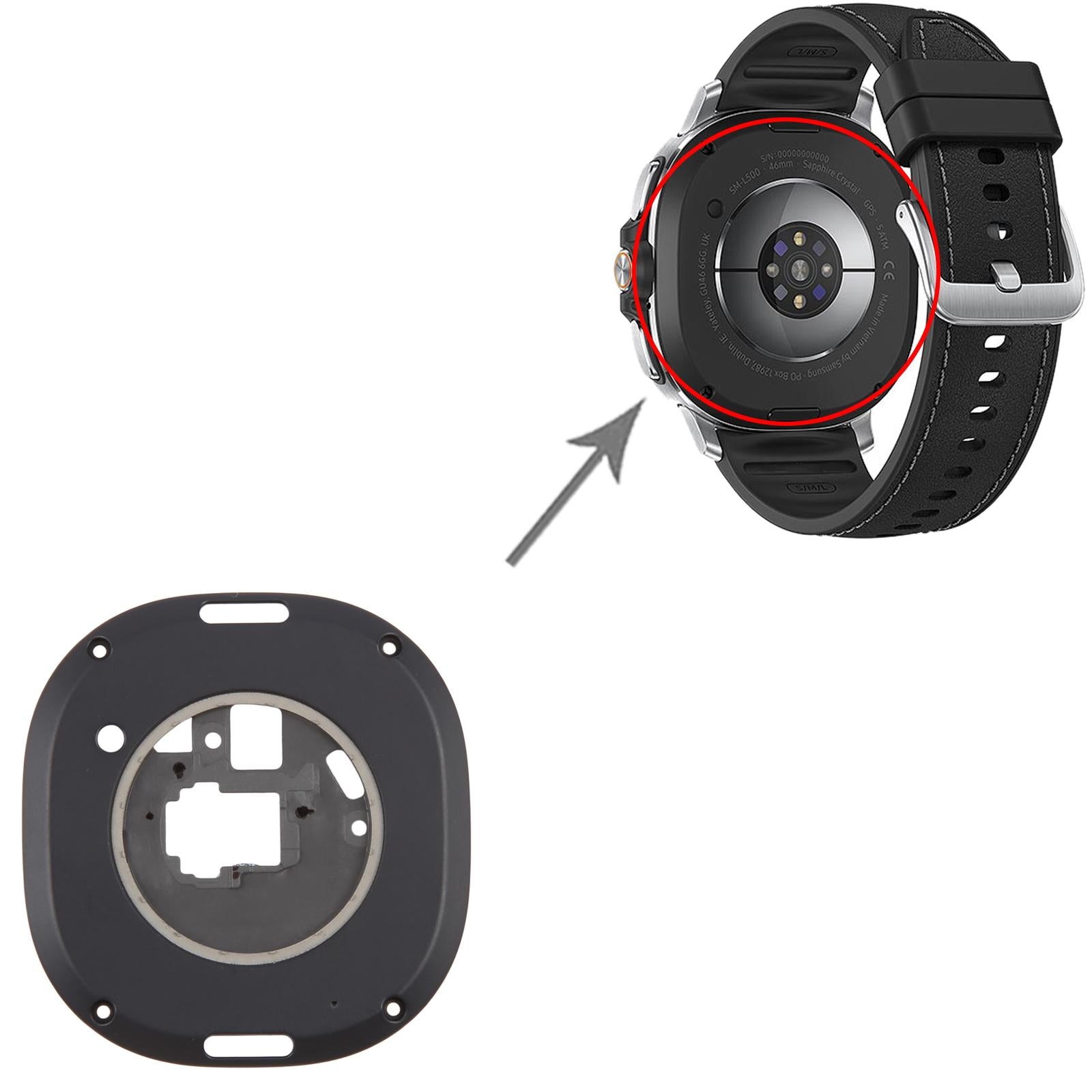 For Samsung Galaxy Watch8 Classic 46mm SM-L500/L505 Original Rear Housing Cover (Black)