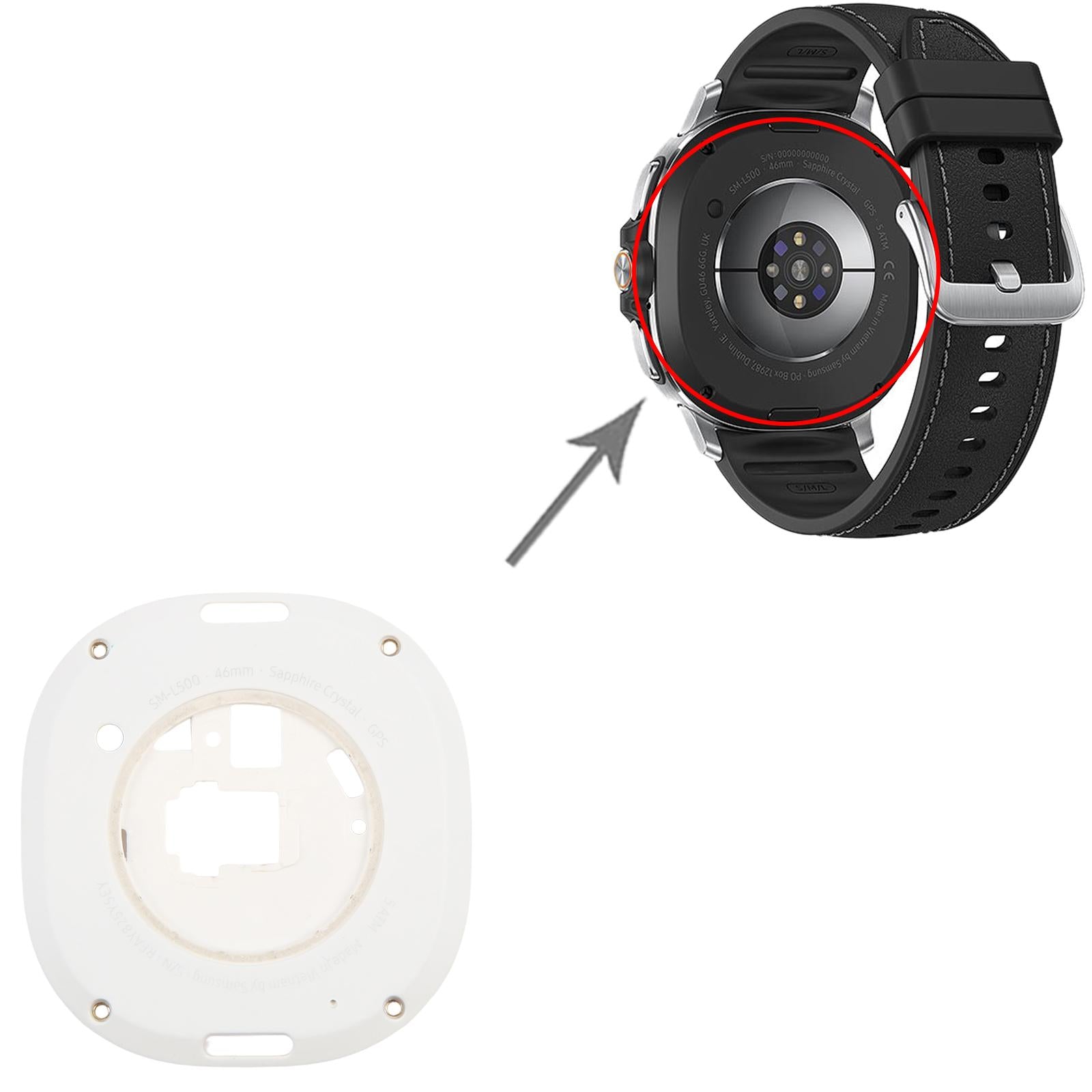 For Samsung Galaxy Watch8 Classic 46mm SM-L500/L505 Original Rear Housing Cover (White)