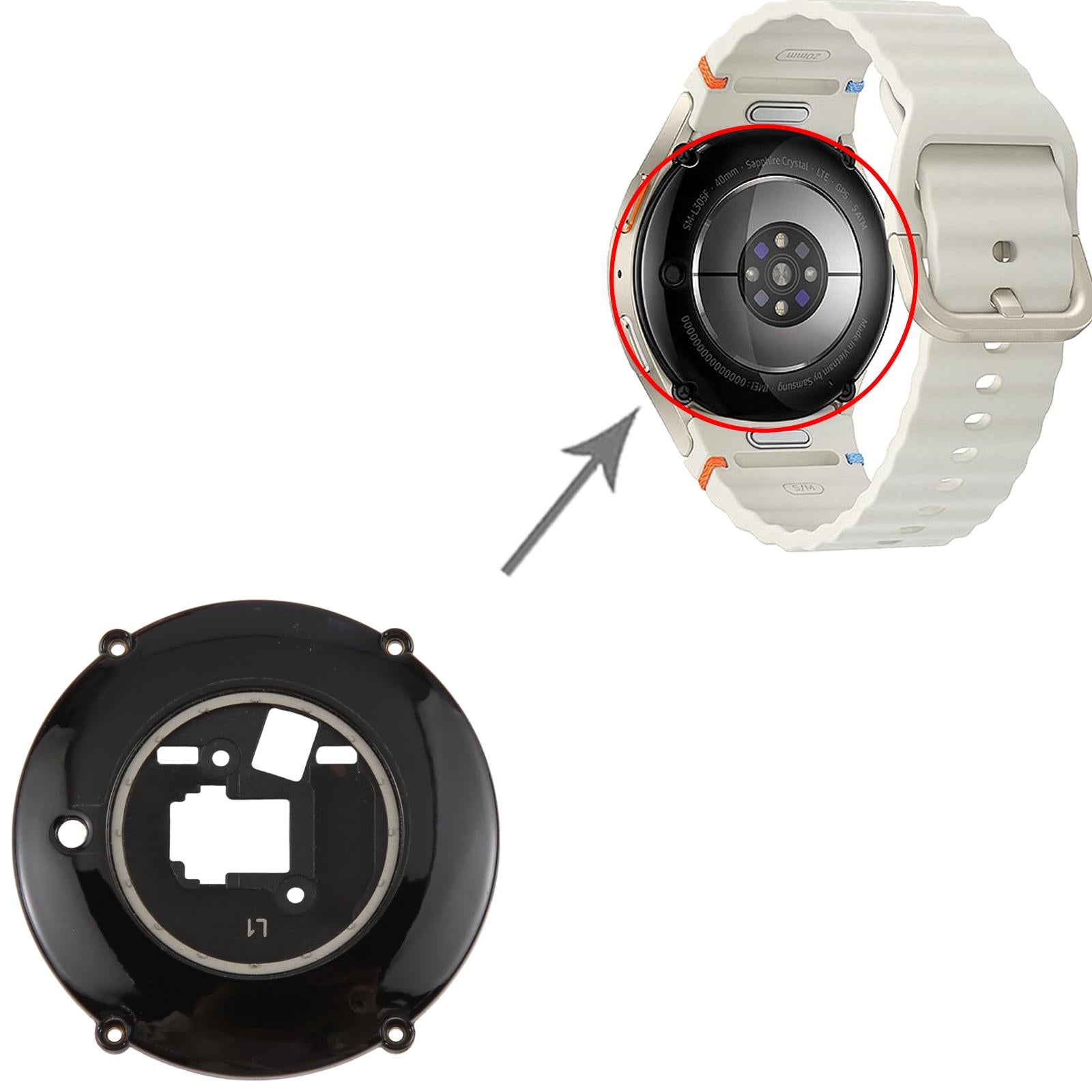 For Samsung Galaxy Watch7 44mm SM-L310/L315 Original Rear Housing Cover (Black)